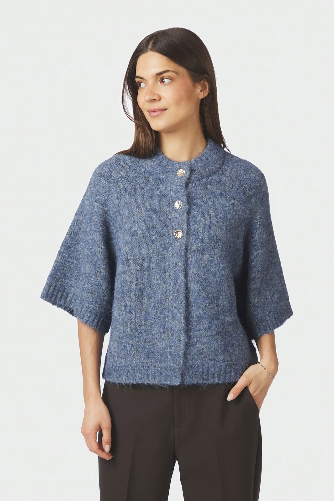 Benuta Fluffy Knit Cardigan Smoke Blue - 165816