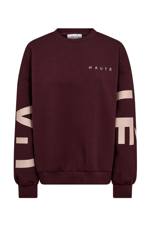 Maxi Split Logo Sweat Wine - HL10413