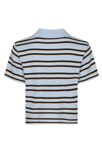 Mulann Polo Knit Blouse Light Blue - 165966 Thumbnail
