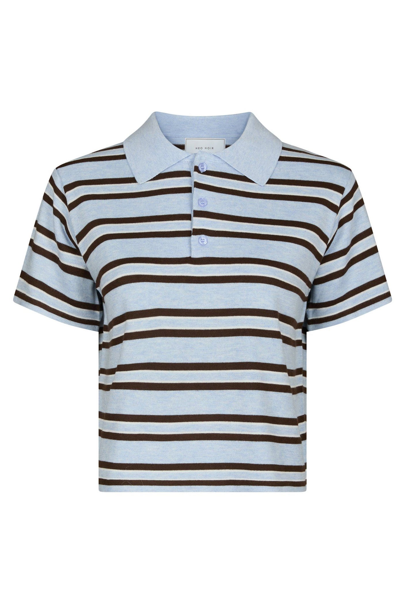 Mulann Polo Knit Blouse Light Blue - 165966