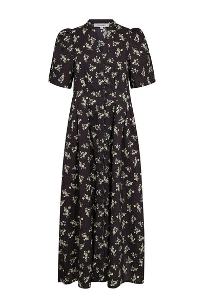 OliviaCC Flower Pleat Dress 96-Black - 46034 Thumbnail