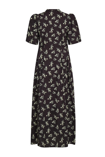 OliviaCC Flower Pleat Dress 96-Black - 46034 Thumbnail