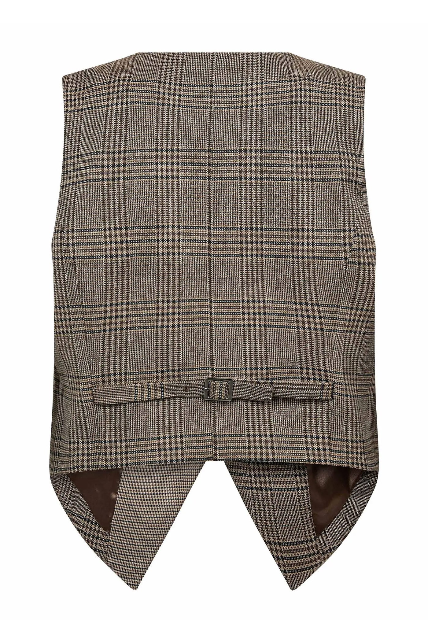 VeyaCC Check Wrap Vest 20002-Brown - 500142