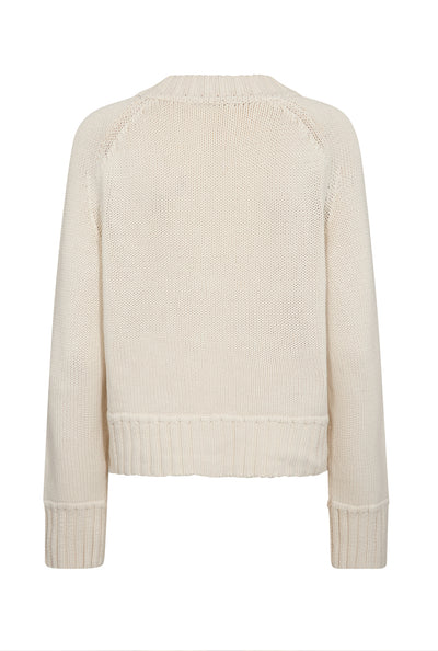 MMRola Bine V-Neck Knit Cardig ECRU - 176690 Thumbnail
