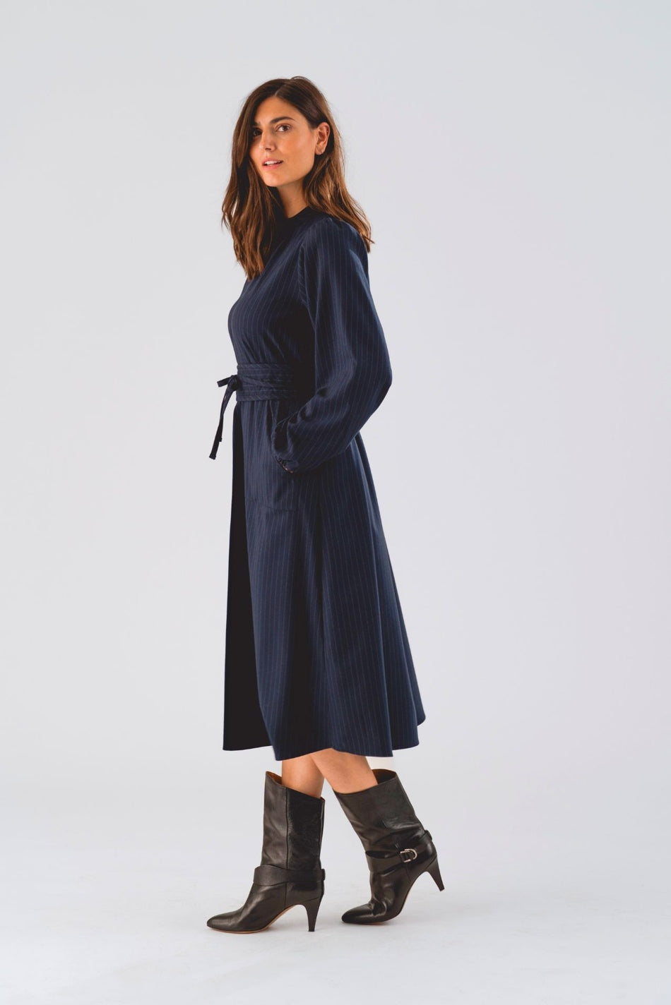 ParisLL Midi Dress LS 27 Dark Navy - 90072-3014