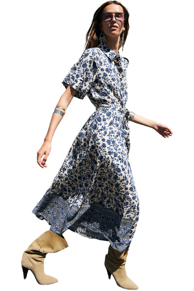 Blakell Midi Dress Ss Blue - 26105-3001 Thumbnail