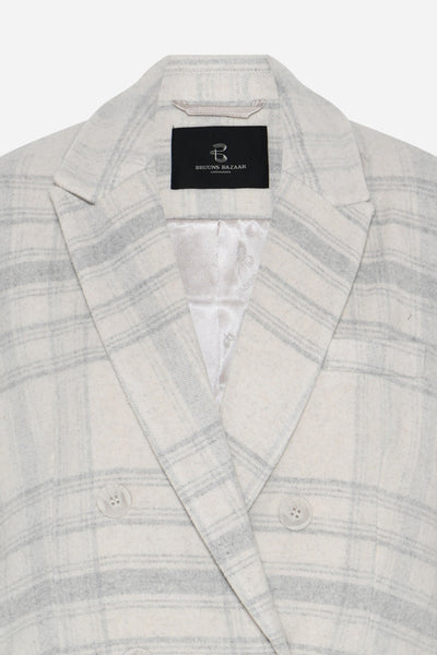KentioBBAbellas coat Beige Check - BBW5082 Thumbnail