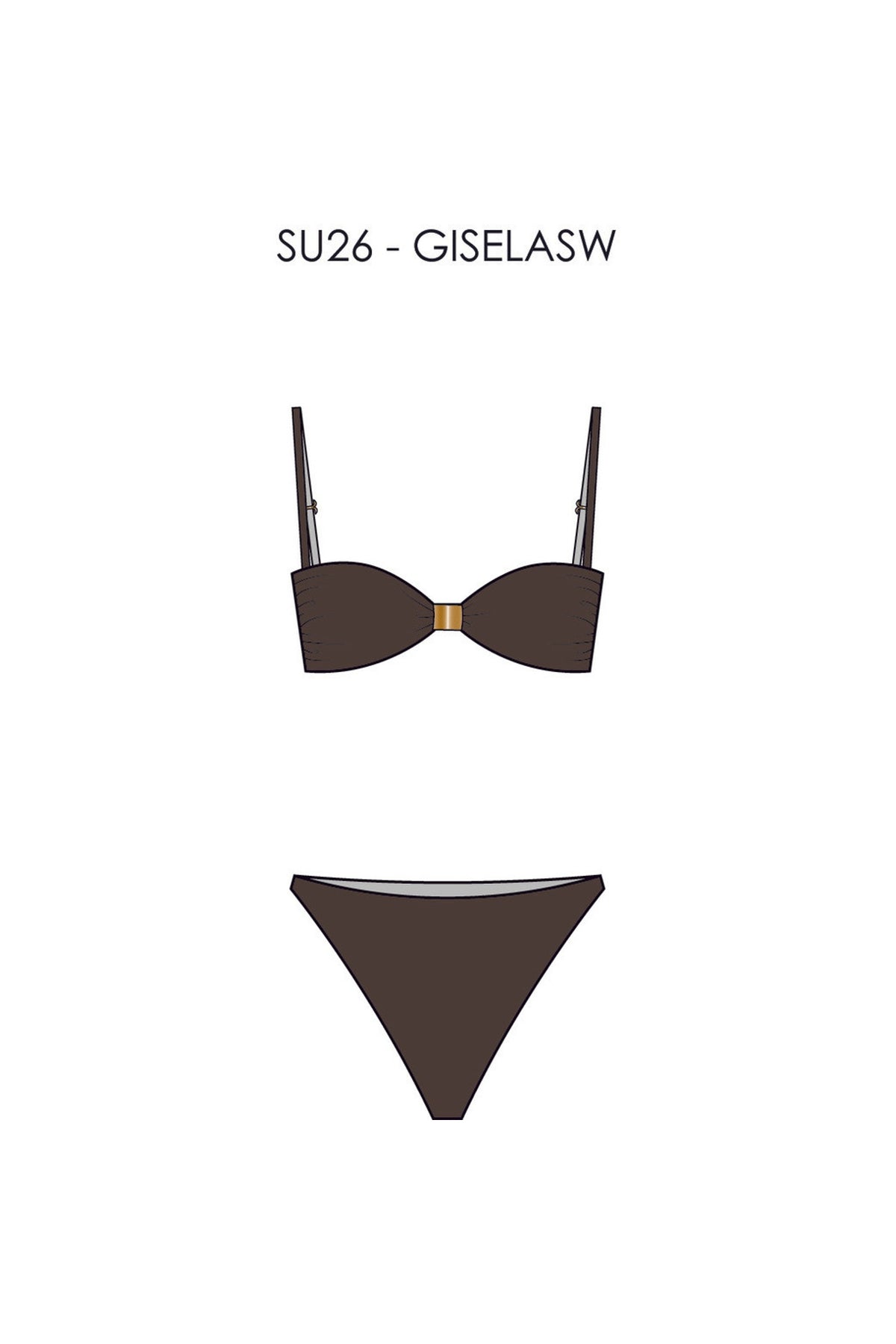 GISELASW BIKINI WITH GOLDEN BU 7162 Intense Brown - S262391