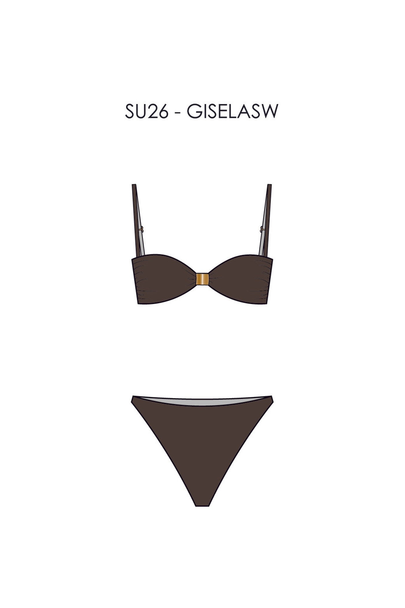 GISELASW BIKINI WITH GOLDEN BU 7162 Intense Brown - S262391