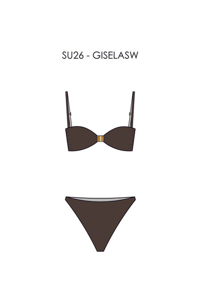GISELASW BIKINI WITH GOLDEN BU 7162 Intense Brown - S262391 Thumbnail