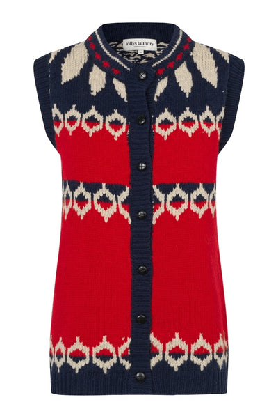 CleoLL Knit Vest SL 30 Red - 26407-5019 Thumbnail