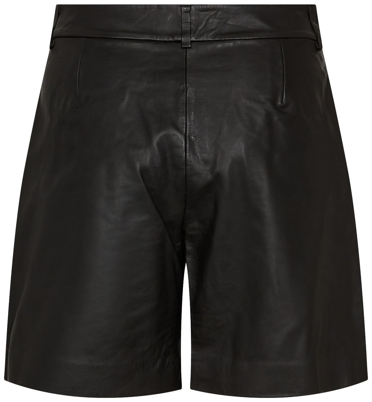 PhoebeCC Leather Pleat Shorts 96-Black - 31458