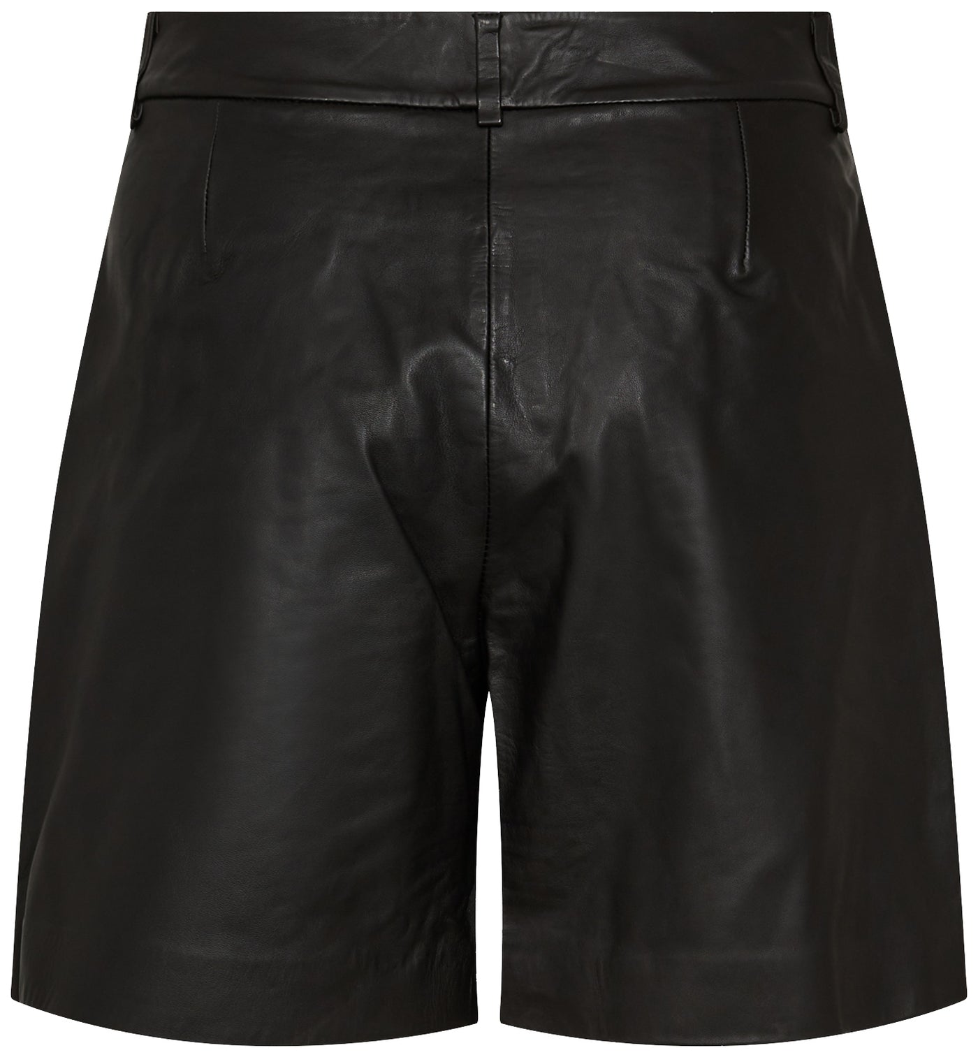PhoebeCC Leather Pleat Shorts 96-Black - 31458