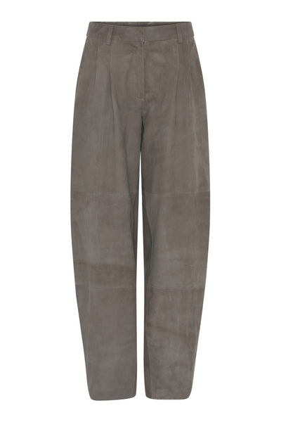 SuedaBBBarel suede pants Taupe Grey - BBW5196 Thumbnail
