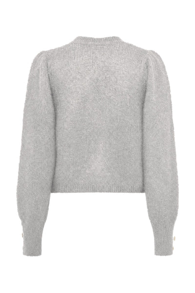 SyringabrushedBBKrista knit ca Light Grey Melange - BBW5074 Thumbnail