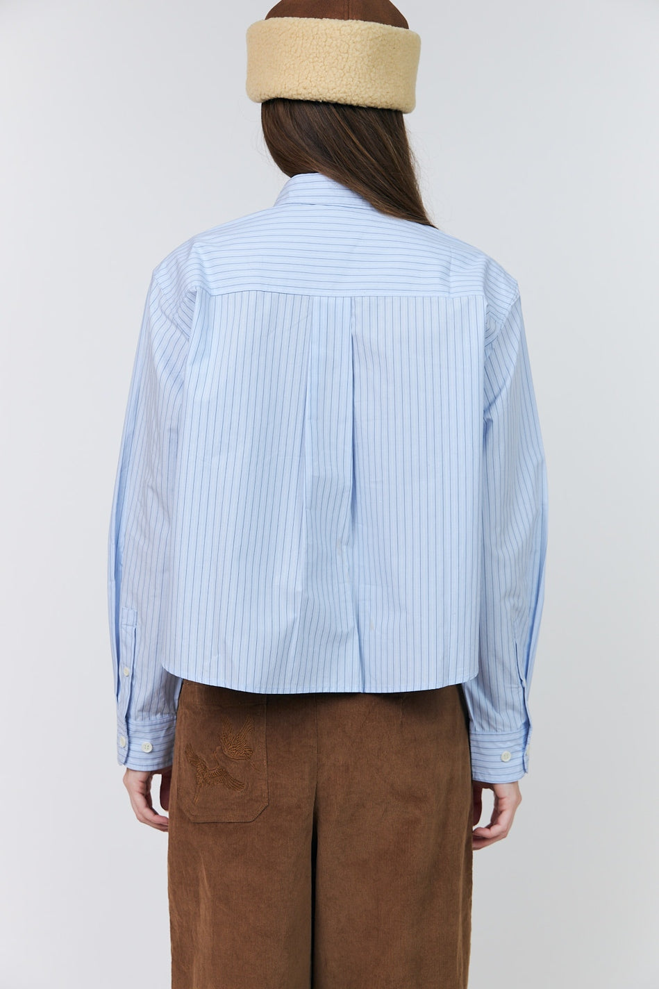 Marinall Cropped Shirt Ls Light Blue - 26416-1023