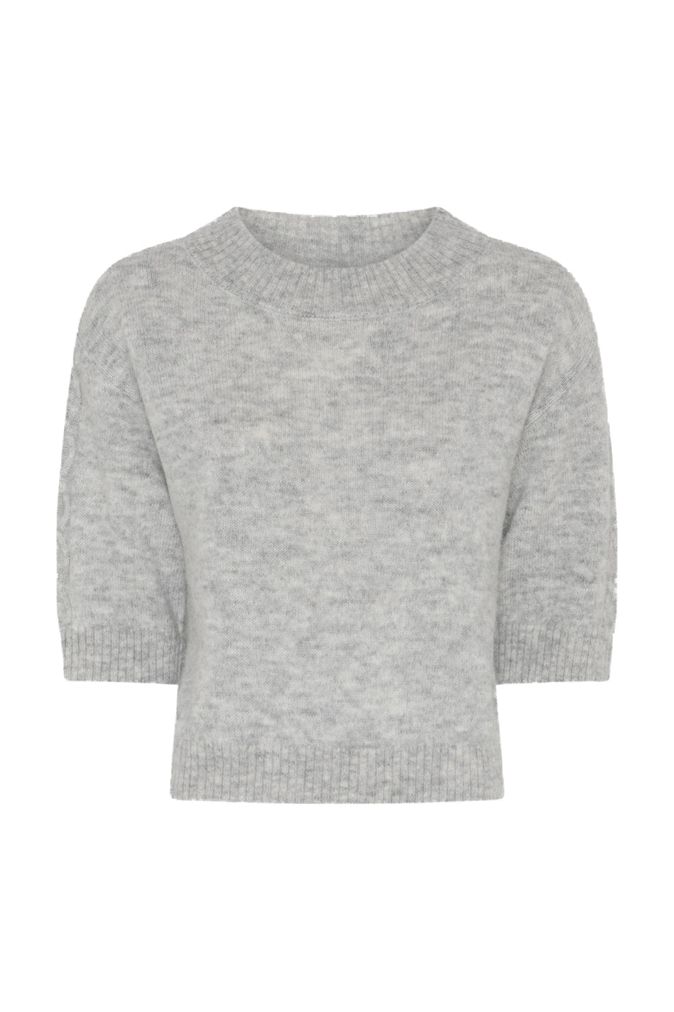 FluffyBBAmari knit Light Grey Melange - BBW5075