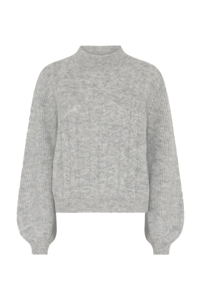 FluffyBBAmandra knit Light Grey Melange - BBW5076 Thumbnail