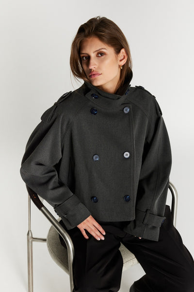 OncocaBBShort trenchcoat Grey - BBW5086 Thumbnail